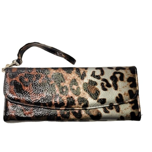Animal Print Silver Grey and Black Clutch Wallet Purse Travel Unisex Wallet - Picture 1 of 7